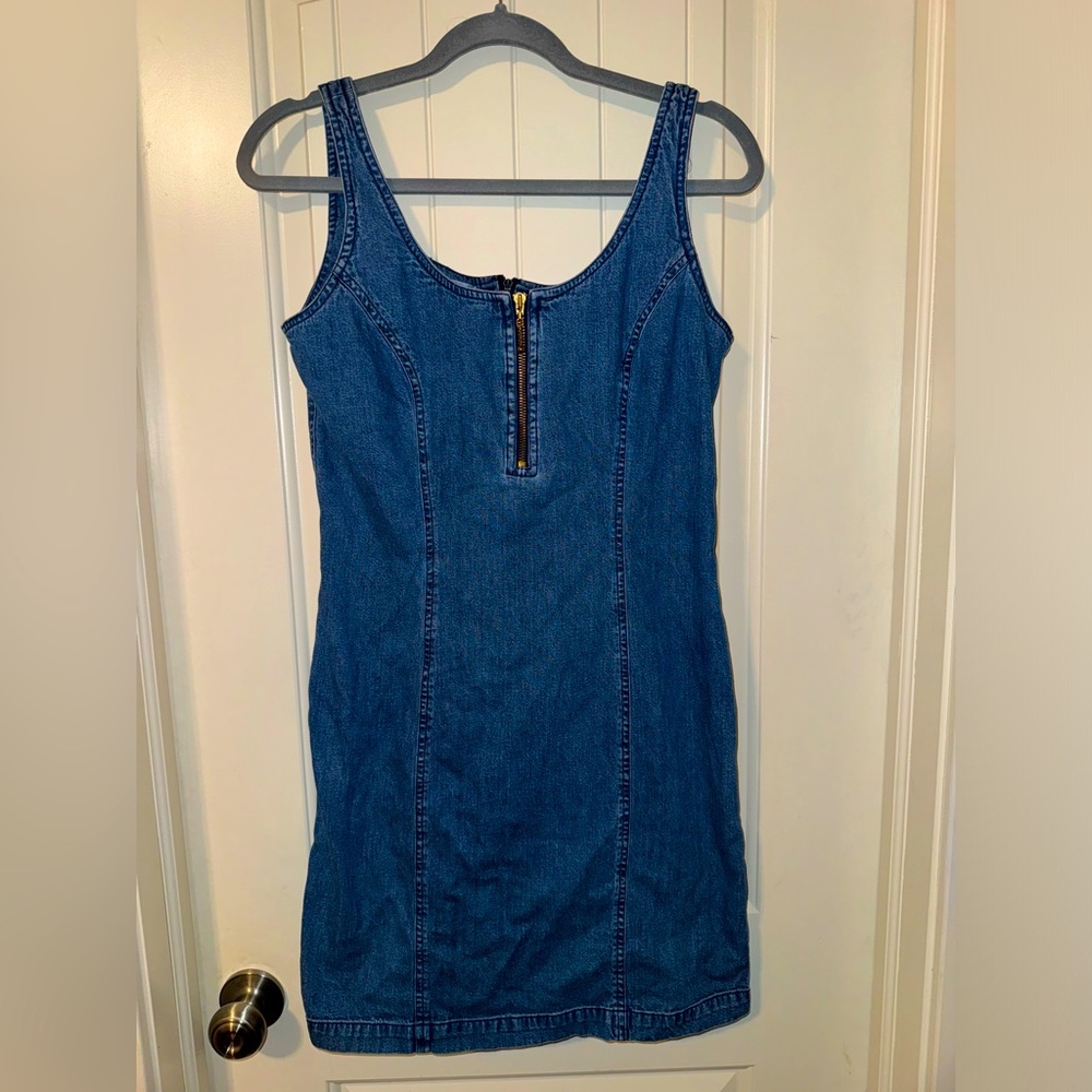 Vintage 90s Denim Mini Dress Size Small